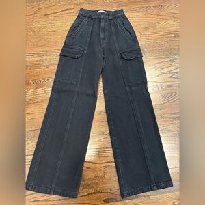 Hudson High Rise/Wide Leg Cargo Jeans - Black 23